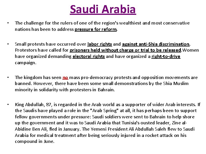 Saudi Arabia • The challenge for the rulers of one of the region's wealthiest Saudi Arabia • The challenge for the rulers of one of the region's wealthiest