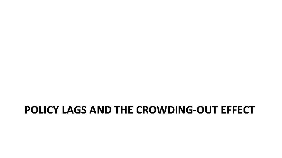 POLICY LAGS AND THE CROWDING-OUT EFFECT 