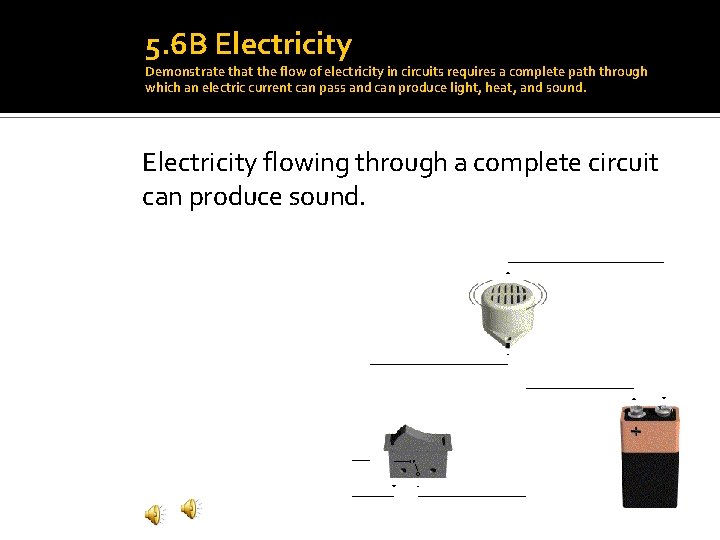5. 6 B Electricity Demonstrate that the flow of electricity in circuits requires a