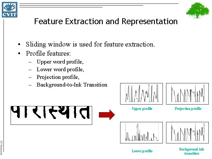 Feature Extraction and Representation • Sliding window is used for feature extraction. • Profile