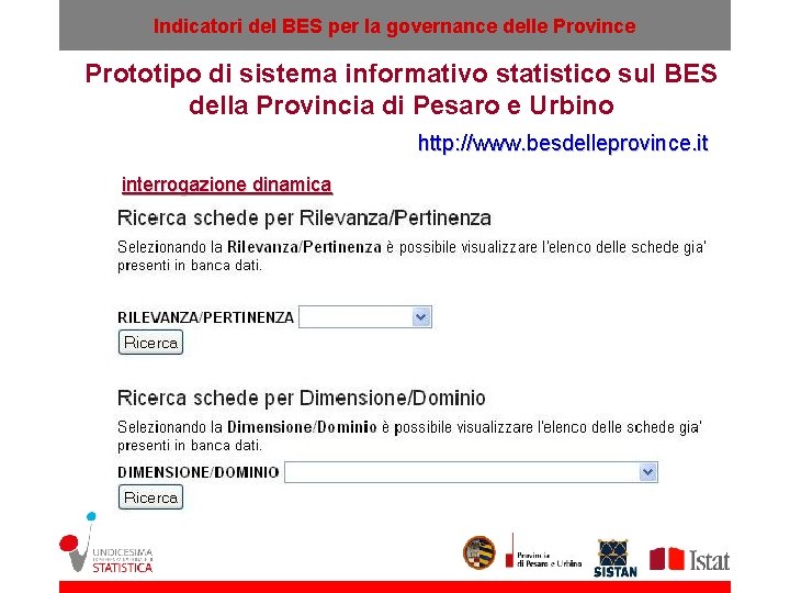 Indicatori del BES per la governance delle Province Prototipo di sistema informativo statistico sul