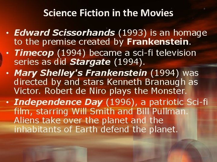 Science Fiction in the Movies • Edward Scissorhands (1993) is an homage to the