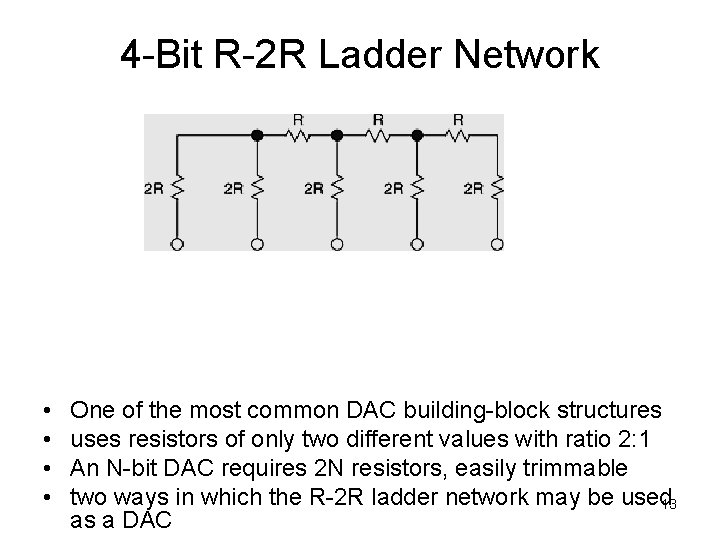 4 -Bit R-2 R Ladder Network • • One of the most common DAC 4 -Bit R-2 R Ladder Network • • One of the most common DAC