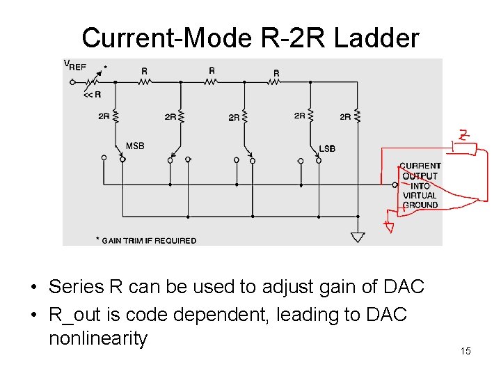 Current-Mode R-2 R Ladder • Series R can be used to adjust gain of Current-Mode R-2 R Ladder • Series R can be used to adjust gain of