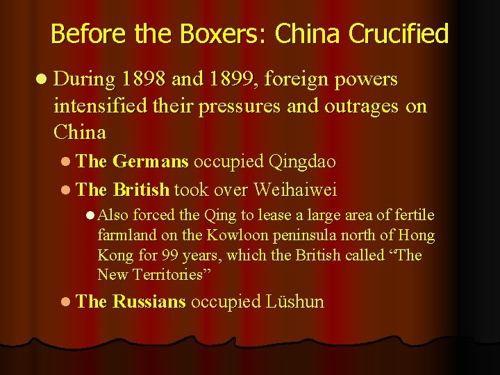 Before the Boxers: China Crucified l During 1898 and 1899, foreign powers intensified their