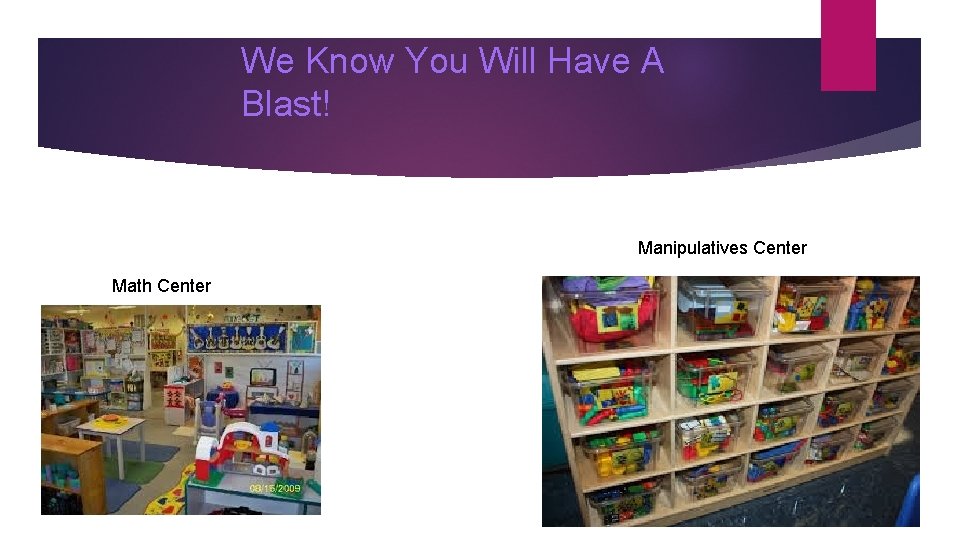 We Know You Will Have A Blast! Manipulatives Center Math Center 