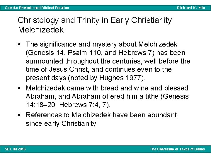 Richard K. Min Circular Rhetoric and Biblical Paradox Christology and Trinity in Early Christianity
