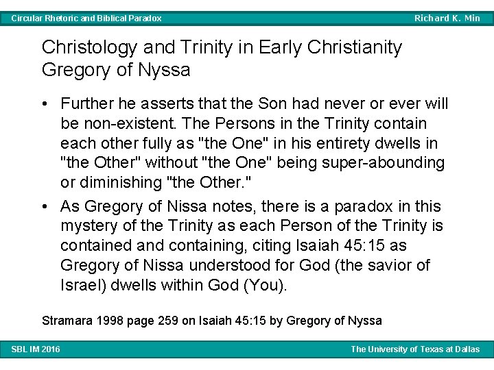 Richard K. Min Circular Rhetoric and Biblical Paradox Christology and Trinity in Early Christianity