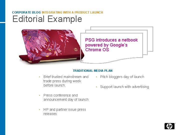CORPORATE BLOG INTEGRATING WITH A PRODUCT LAUNCH Editorial Example PSG introduces a netbook powered