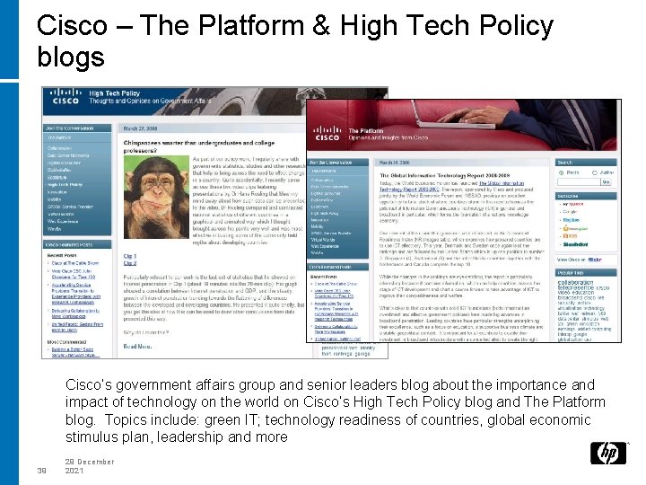 Cisco – The Platform & High Tech Policy blogs Cisco’s government affairs group and