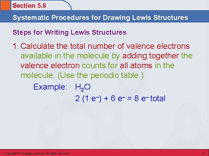Section 5. 6 Systematic Procedures for Drawing Lewis Structures Steps for Writing Lewis Structures