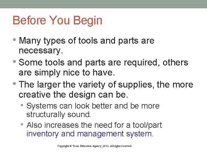 Before You Begin • Many types of tools and parts are necessary. • Some Before You Begin • Many types of tools and parts are necessary. • Some