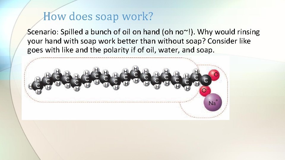 How does soap work? Scenario: Spilled a bunch of oil on hand (oh no~!).