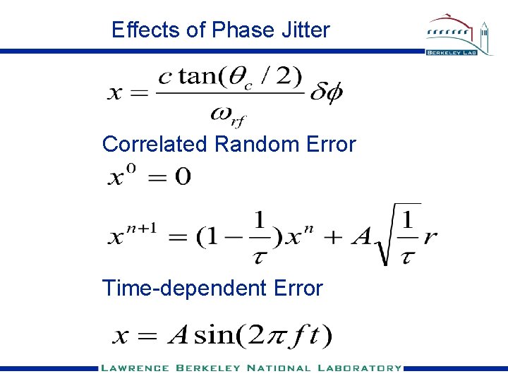 Effects of Phase Jitter Correlated Random Error Time-dependent Error 