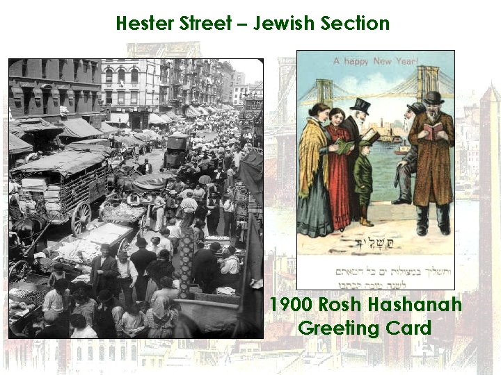 Hester Street – Jewish Section 1900 Rosh Hashanah Greeting Card 