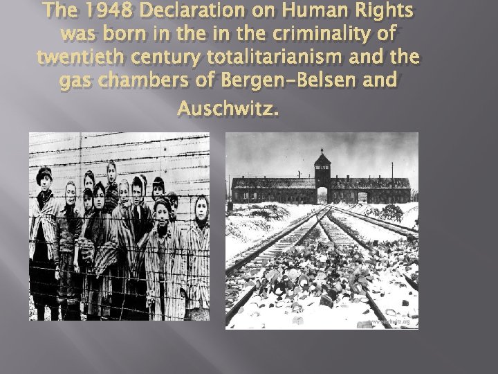 The 1948 Declaration on Human Rights was born in the criminality of twentieth century
