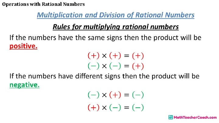 Operations with Rational Numbers • 