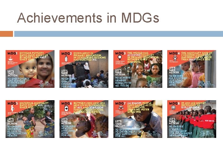 Achievements in MDGs 