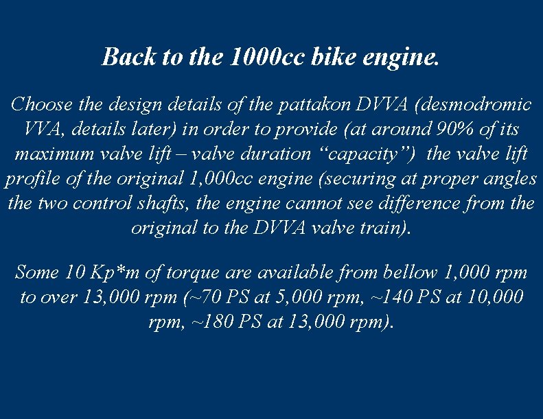 Back to the 1000 cc bike engine. Choose the design details of the pattakon