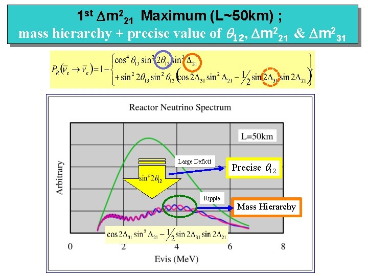 1 st Dm 221 Maximum (L~50 km) ; mass hierarchy + precise value of