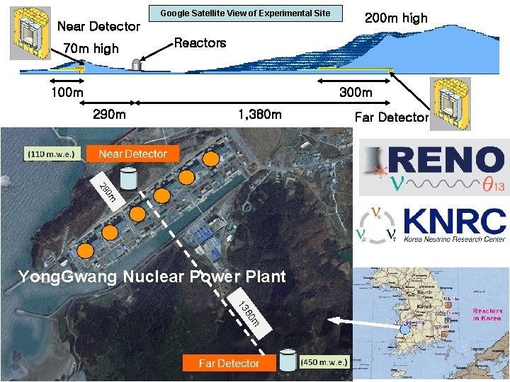 Google Satellite View of Experimental Site Near Detector 70 m high 200 m high