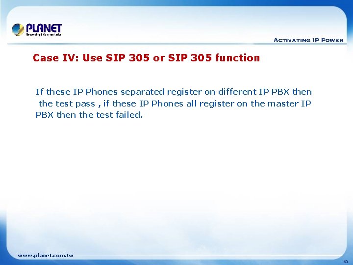 Case IV: Use SIP 305 or SIP 305 function If these IP Phones separated
