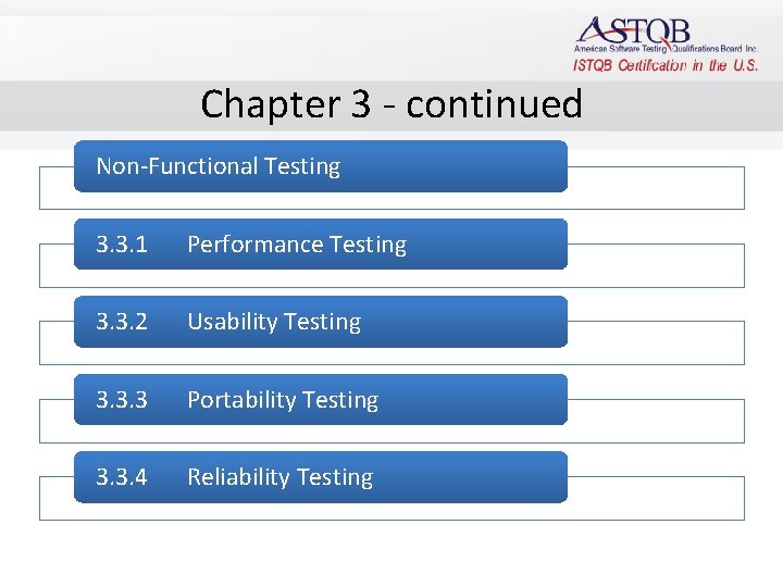 Chapter 3 - continued Non-Functional Testing 3. 3. 1 Performance Testing 3. 3. 2