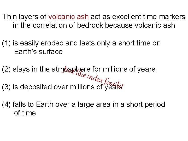 Thin layers of volcanic ash act as excellent time markers in the correlation of