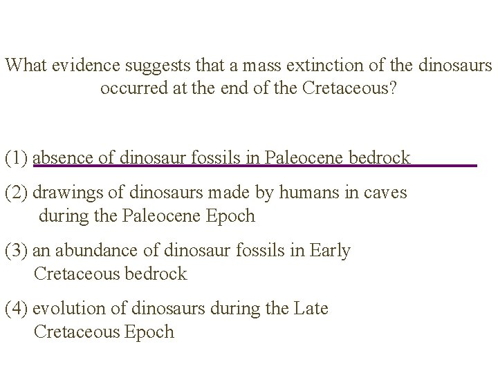 What evidence suggests that a mass extinction of the dinosaurs occurred at the end