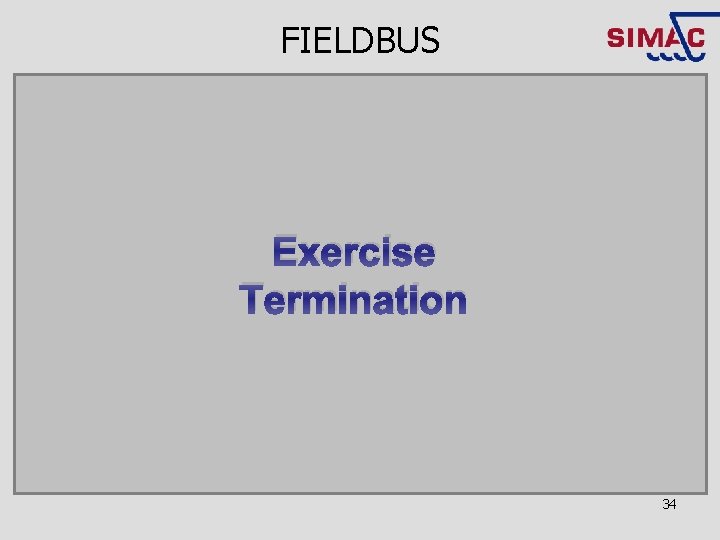 FIELDBUS Exercise Termination 34 