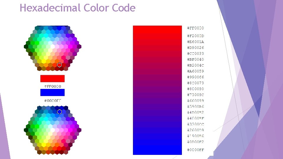 Hexadecimal Color Code Hexadecimal Color Code