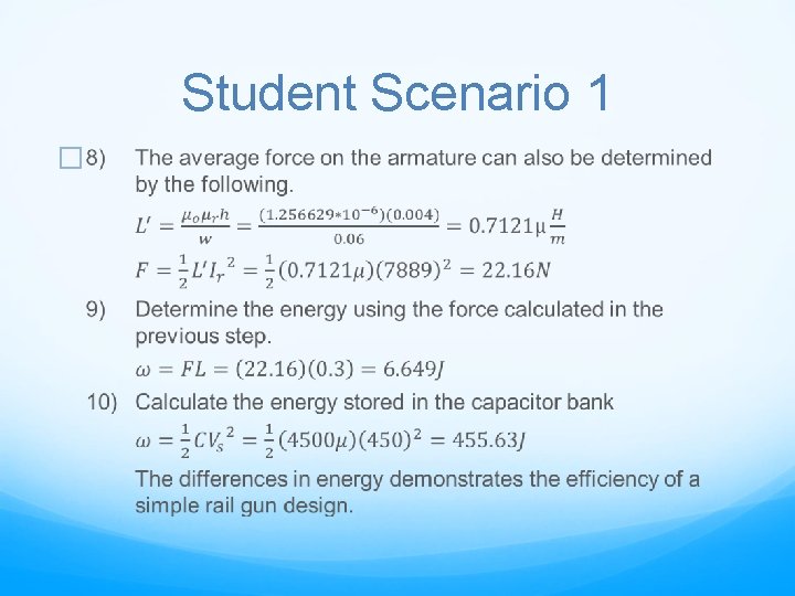 Student Scenario 1 � 