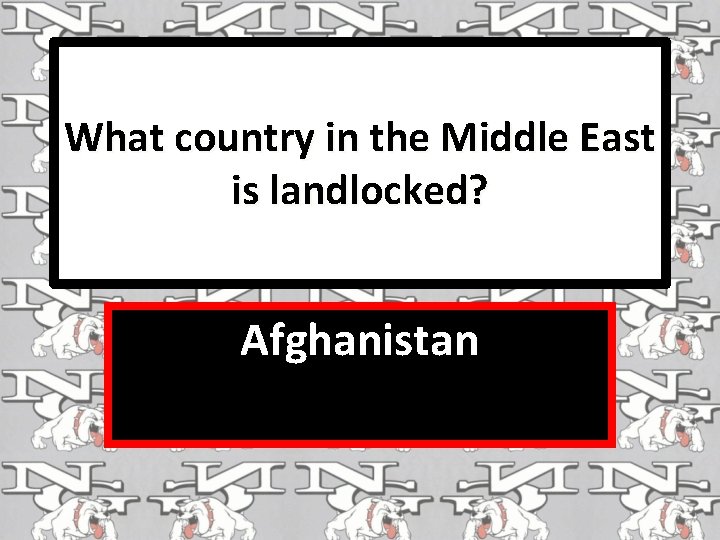 What country in the Middle East is landlocked? Afghanistan 