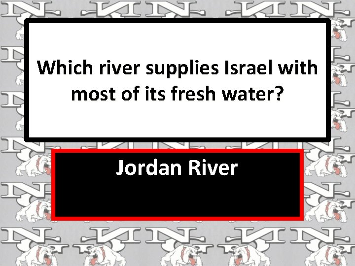 Which river supplies Israel with most of its fresh water? Jordan River 