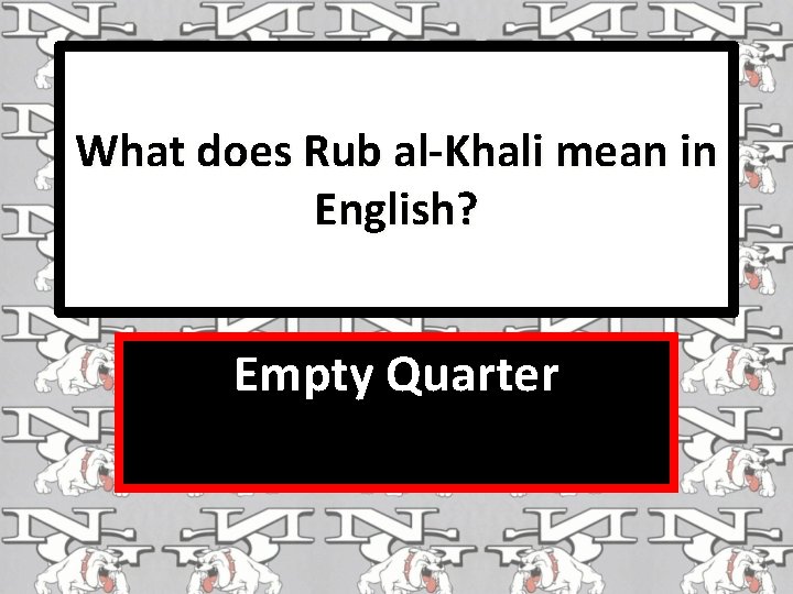 What does Rub al-Khali mean in English? Empty Quarter 