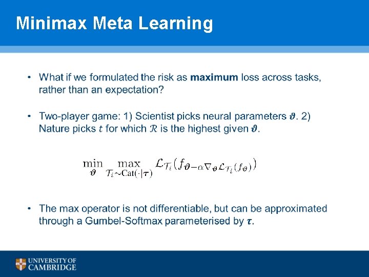 Minimax Meta Learning 