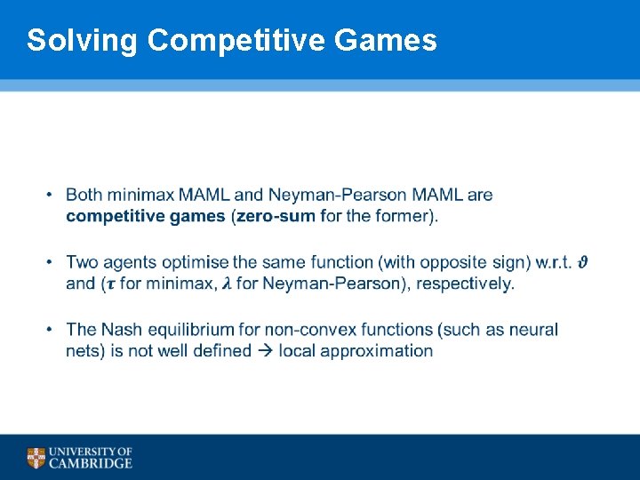 Solving Competitive Games 