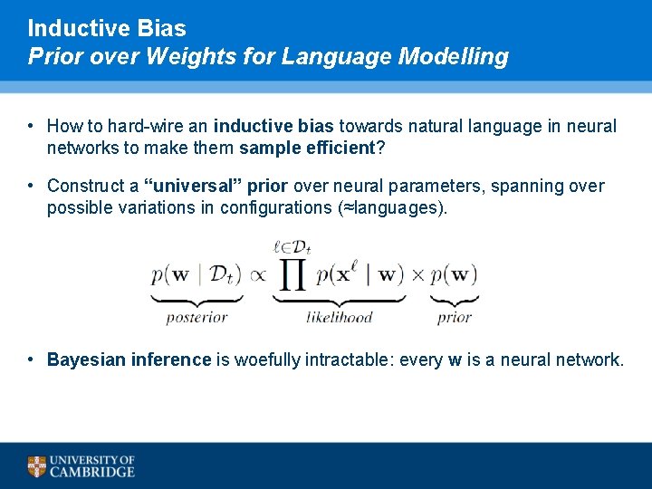 Inductive Bias Prior over Weights for Language Modelling • How to hard-wire an inductive