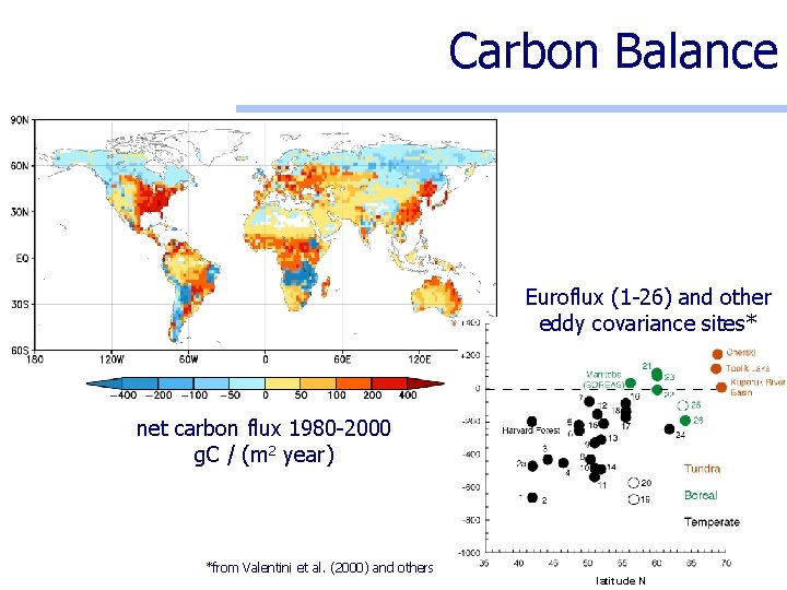 Carbon Balance Euroflux (1 -26) and other eddy covariance sites* net carbon flux 1980