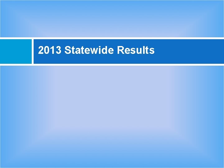 2013 Statewide Results 