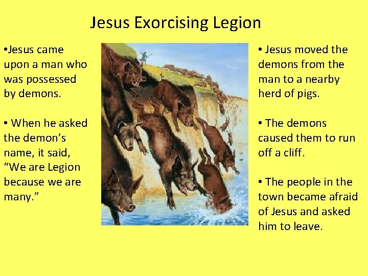 Jesus Exorcising Legion • Jesus came upon a man who was possessed by demons.