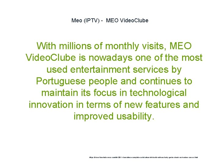 Meo (IPTV) - MEO Video. Clube With millions of monthly visits, MEO Video. Clube