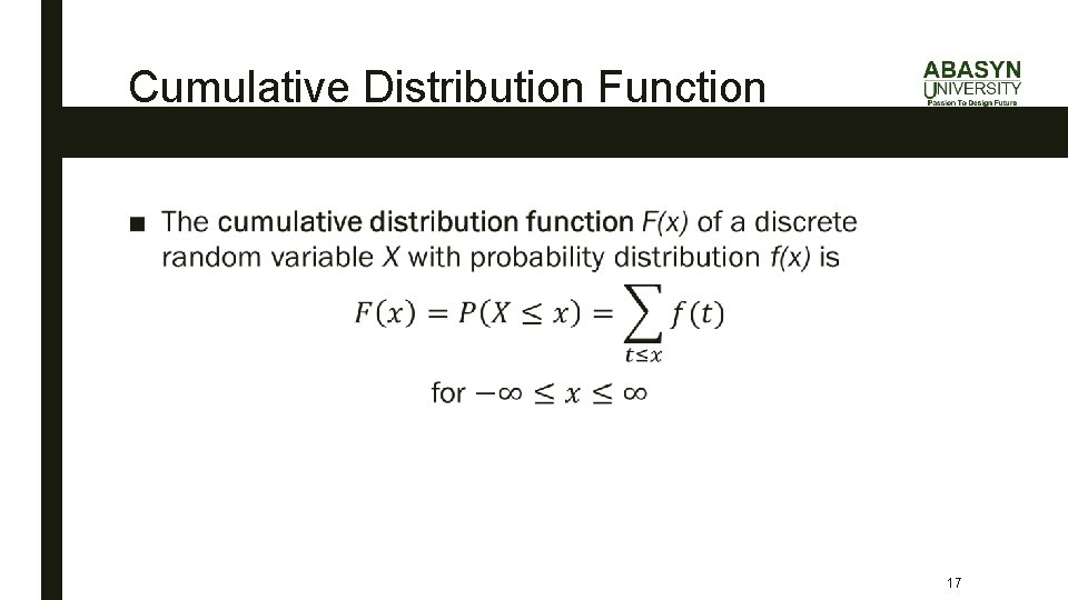 Cumulative Distribution Function ■ 17 