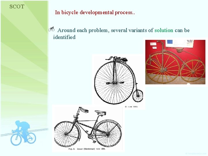 SCOT In bicycle developmental process. . Around each problem, several variants of solution can