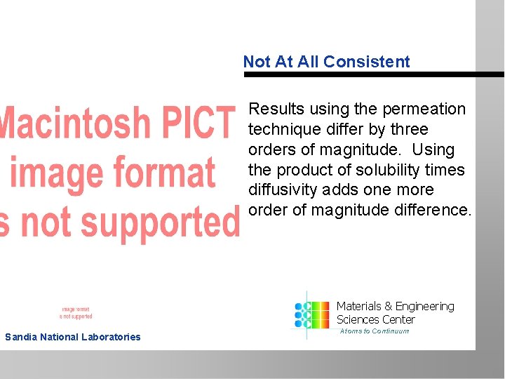 Permeation Results Are Not At All Consistent Results using the permeation technique differ by