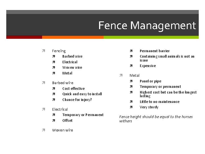 Fence Management Fencing Barbed wire Cost effective Quick and easy to install Chance for