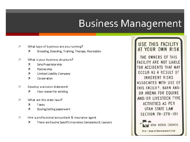 Business Management What type of business are you running? What is your business structure?