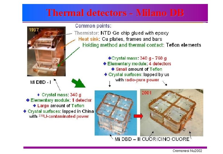 Thermal detectors - Milano DB Cremonesi Nu 2002 