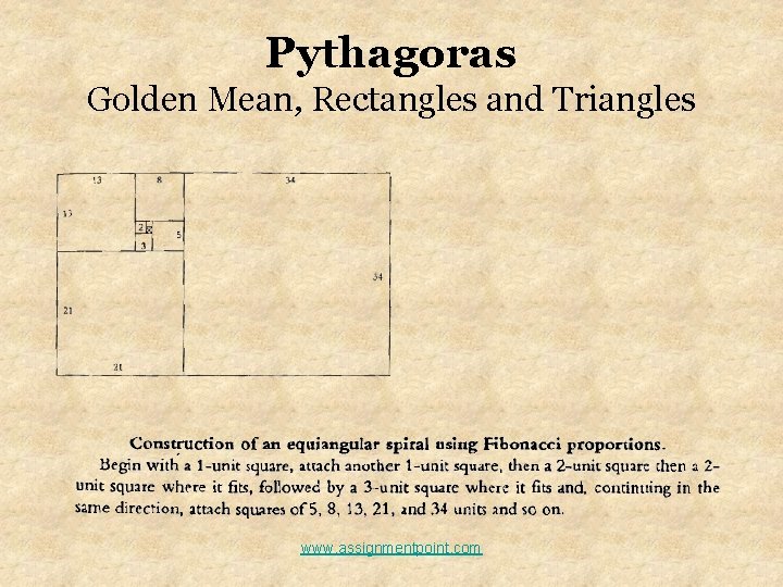 Pythagoras Golden Mean, Rectangles and Triangles www. assignmentpoint. com 