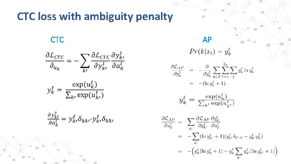 CTC loss with ambiguity penalty CTC AP 
